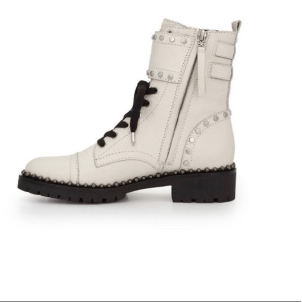 Sam Edelman white combat boot